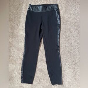 Express High Waisted Luxe Comfort Faux Leather Stripe Skinny Leggings